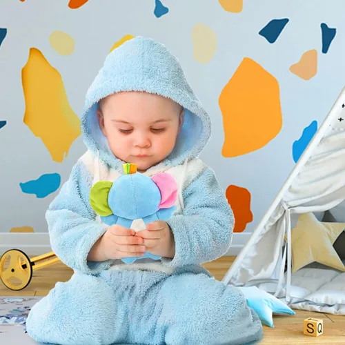 Miniatura 4 de Juguete de sonajero de elefante de peluche suave para bebés de más de 0 meses, juguete de agitación para recién nacidos, juguete de animal
