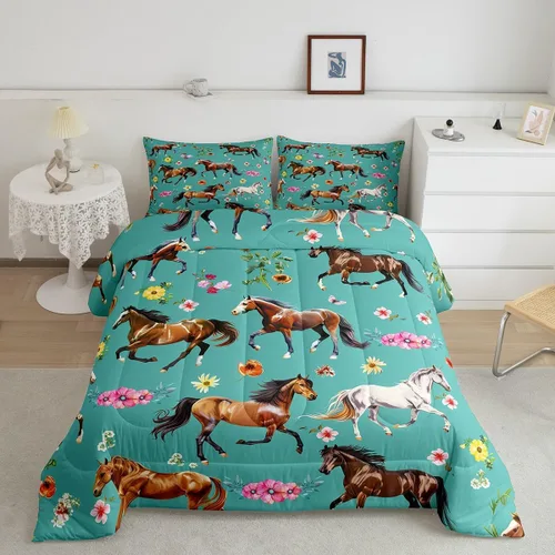 Miniatura 31 de Juego de ropa de cama de vaca de las tierras altas, edredón de ganado de las tierras altas, juego de edredón rosa floral de vaca occidental, juego
