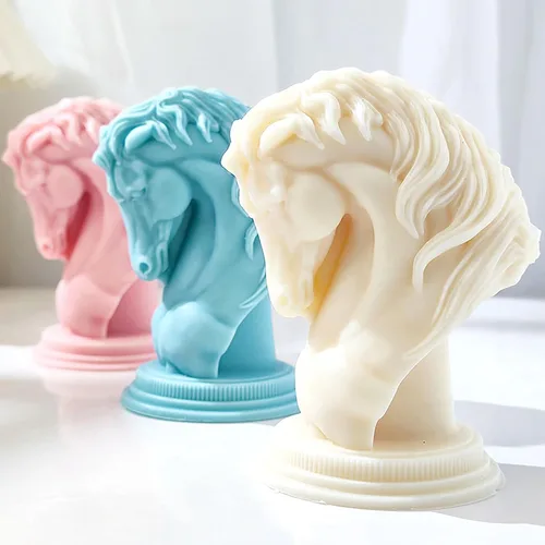 Miniatura 2 de Moldes de cabeza de caballo, molde de resina de vela de caballo, moldes de silicona de fundición de resina para decoración del hogar y fabricación