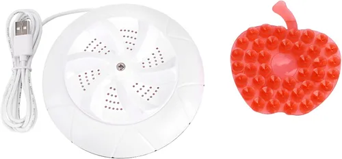 Miniatura 2 de Mini Ultrasonido Turbo Lavadora Lavadora Automática Portátil Lavadora, Lavadora Turbo Ultrasonido Hogar Pequeña Lavadora para Viajes Hogar (blanco)