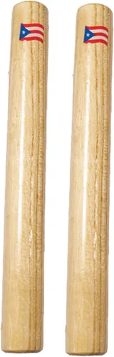 Claves de madera de 8 pulgadas, con bandera de Puerto Rico, percusión de mano