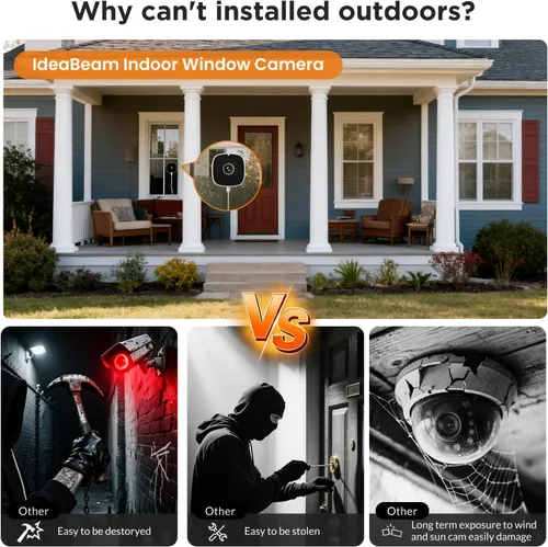 Miniatura 5 de Cámara de Ventana 3MP 2K, SpectraVivid Cámaras de Ventana con Visión Nocturna a Color AI para Seguridad del Hogar, WiFi 2.4G y 5G, Sirena