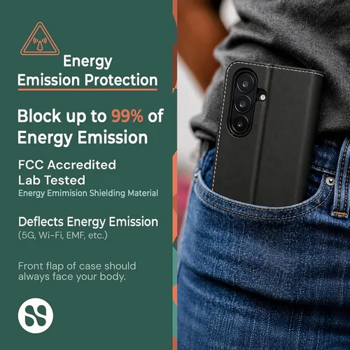 Miniatura 2 de SafeSleeve Funda para Galaxy Galaxy con protección contra radiación EMF: Galaxy Note 8 RFID Tarjetero de bloqueo de cartera, funda ajustable
