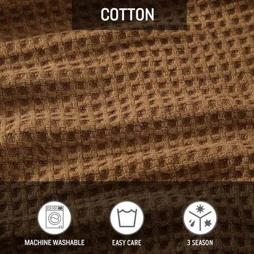 Miniatura 6 de Eddie Bauer - Manta tamaño King, ropa de cama 100% algodón suave con textura de tejido gofre, 400 GSM, manta para sofá o cama (marrón)