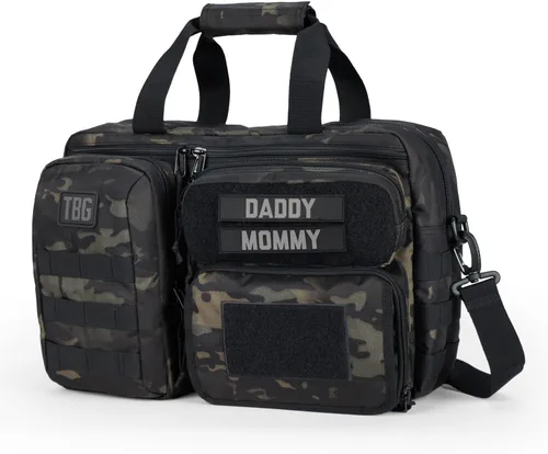 Miniatura 11 de Tactical Baby Gear Bolsa de pañales táctica de 4ª generación para papás con cambiador incluido, correas para cochecito