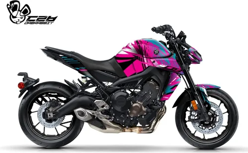 Miniatura 2 de Kit gráfico para YAMAHA MT-09 FZ-09 (17-20) Kit de calcomanías gráficas (FP-PP) (brillante)