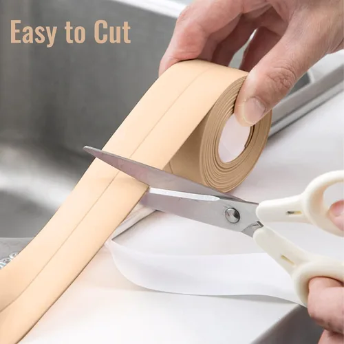 Miniatura 3 de Cinta selladora de baño, impermeable, cinta de calafateo de esquina de pared, cinta autoadhesiva simple para cocina, inodoro, bañera, baño