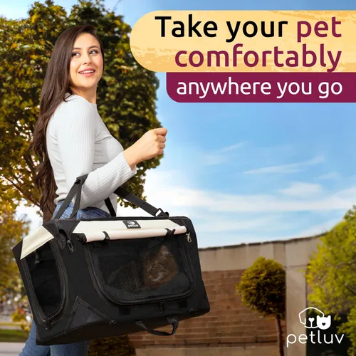 Miniatura 4 de Transportador de mascotas para gatos y perros, lado suave, mediano de 20 x 13 x 13 pulgadas, se adapta a la mayoría de gatos o perros pequeños