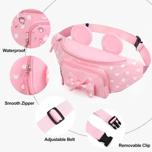 Miniatura 4 de Riñonera linda para viajes, para mujeres, adolescentes y niñas, mini riñonera de ratón, cangurera de dibujos animados, para senderismo, bolsa