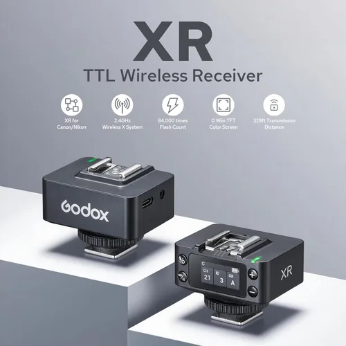 Miniatura 2 de Godox XR TTL Receptor flash inalámbrico para Canon Nikon, actualización de Godox X1R, sincronización de disparador remoto HSS 2.4G con X3/X3Pro