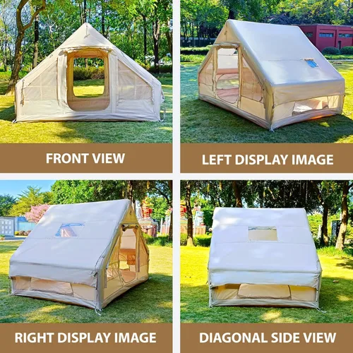 Miniatura 9 de SENLEETO Tiendas inflables para acampar, gran tienda de camping inflable con bomba manual, tiendas inflables fáciles de montar para 4-6 personas