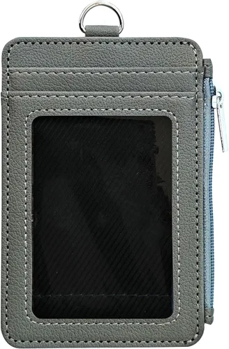 Miniatura 7 de CATCH ON Cartera pequeña para mujeres y hombres, delgada y minimalista de piel sintética, bolsillo frontal, tarjetero con bolsillo con cremallera