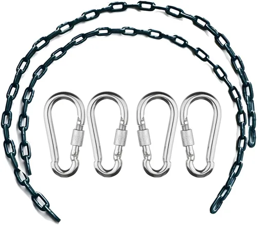 Miniatura 11 de Cadenas de columpio (2) totalmente recubiertas para columpios con 4 eslabones rápidos gratuitos, cadenas de eslabones de hierro antioxidantes, patio