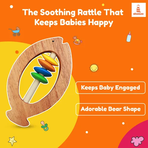 Miniatura 2 de Shumee Anillos y mordedores de madera para bebés Juguete sensorial 100% seguro, natural y ecológico Más de 6 meses