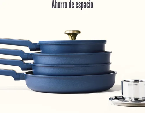 Miniatura 7 de CAROTE Juego de utensilios de cocina de cerámica, juego de ollas y sartenes antiadherentes de 18 piezas, juego de utensilios de cocina no tóxico