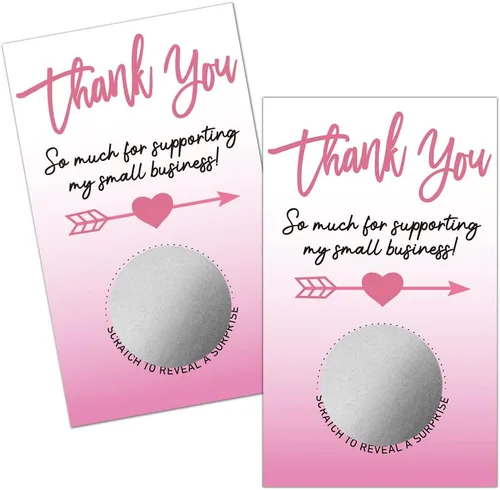 Miniatura 8 de Haizct 50 paquete de tarjetas de agradecimiento en blanco con certificado de regalo para raspar para pequeñas empresas, spa, salón de belleza