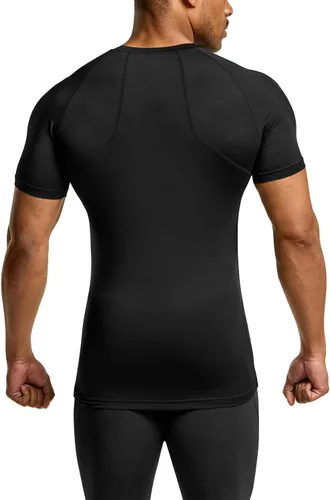Miniatura 3 de ATHLIO Paquete de 1 o 3 camisetas de compresión de manga corta para hombre, camisetas deportivas de capa base, camiseta de entrenamiento atlético