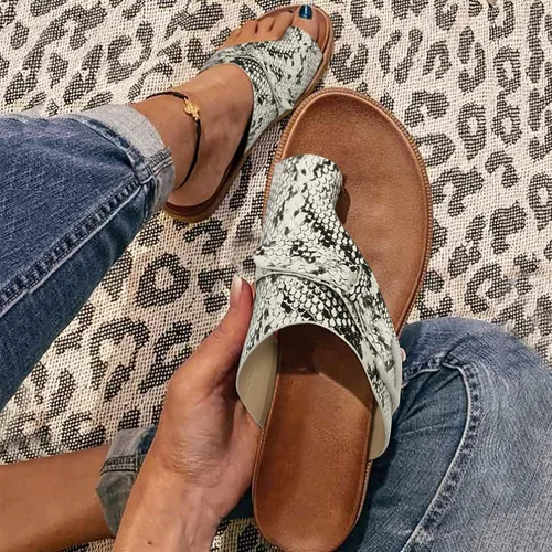 Miniatura 18 de Sandalias planas de verano elegantes para mujer, sandalias ortopédicas para mujer, soporte de arco