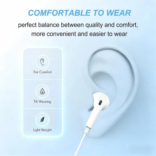 Miniatura 5 de USB C Headphones for iPhone 17/16/15 Pro Max, Wired in-Ear Earphones Type C Earbuds with Mic & Volume Control Compatible with iPhone 17/16/15