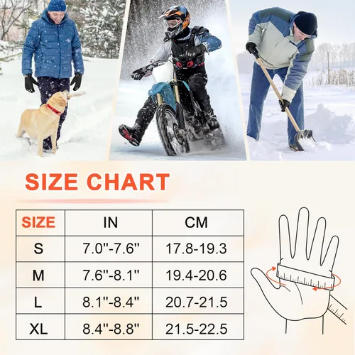 Miniatura 6 de ihuan Guantes de invierno impermeables a prueba de viento para hombre y mujer, guantes cálidos para clima frío, dedos con pantalla táctil