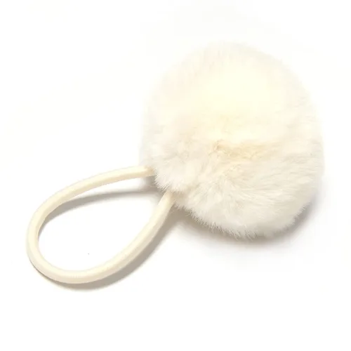Miniatura 14 de SUSULU Bandas elásticas de pelo sintético de conejo con pompón para mujer, banda de goma con soporte de cola de caballo de 2.0 in, accesorios 6