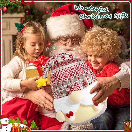 Miniatura 5 de WEWILL Almohada de felpa suave de gnomo de Navidad de 12 pulgadas, animal de peluche para niños pequeños, niños y niñas pequeños (gris)
