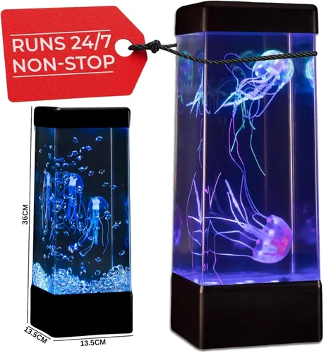 Miniatura 2 de JINX LUMINOUS JELLYFISH Lámpara grande de alta calidad – Luz LED de 14 pulgadas para acuario con medusas flotantes realistas – Alternativa