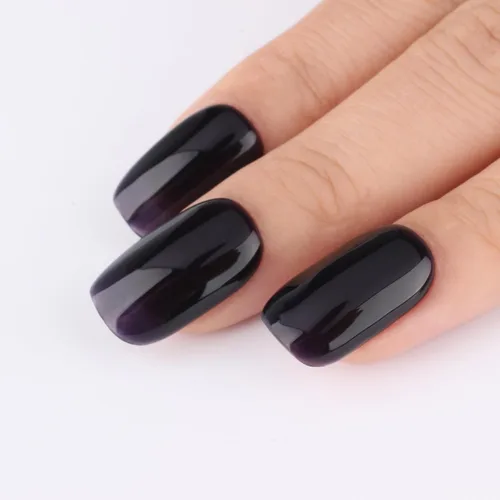 Miniatura 4 de Esmalte de uñas en gel color púrpura oscuro de medianoche - 15ml de esmalte de uñas en gel Jelly color morado negro, color traslúcido