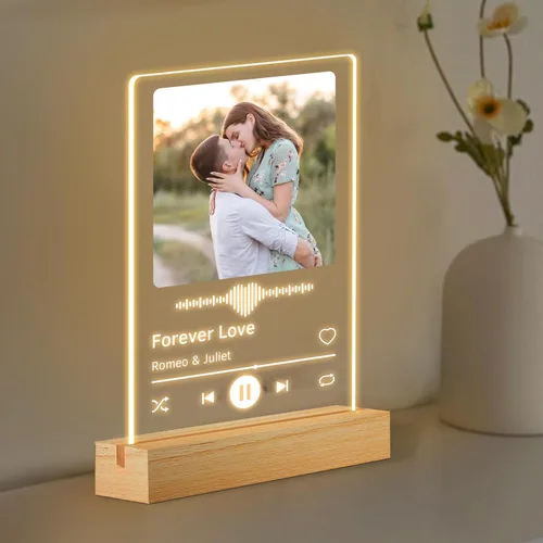 Miniatura 3 de Marcos de Foto Personalizados de Placa de Spotify, Marco de Foto de Portada de Canción de Acrílico Personalizado, Regalos Personalizados para Novia