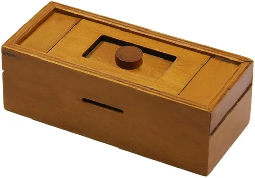 ATDAWN Caja de Regalo de Rompecabezas con Compartimentos Secretos, Caja de Dinero de Madera para Desafiar Rompecabezas y Juegos Mentales para