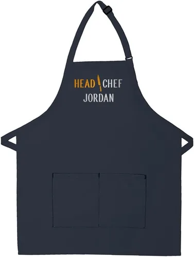 Miniatura 7 de Delantal personalizado bordado con diseño de jefe de chef Añadir un nombre