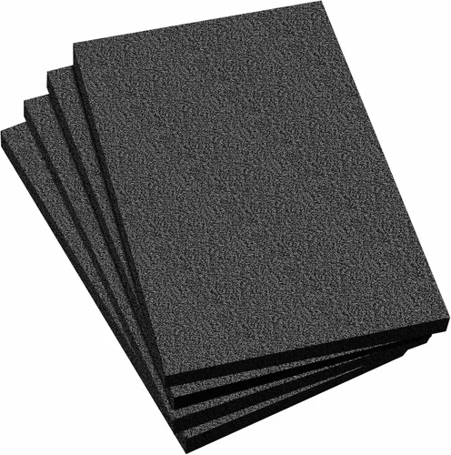 Frienda 4 piezas de lámina de espuma de polietileno de 12" x 8" x 1.5", espuma de embalaje negra gruesa, almohadillas, insertos de cojín de tablero