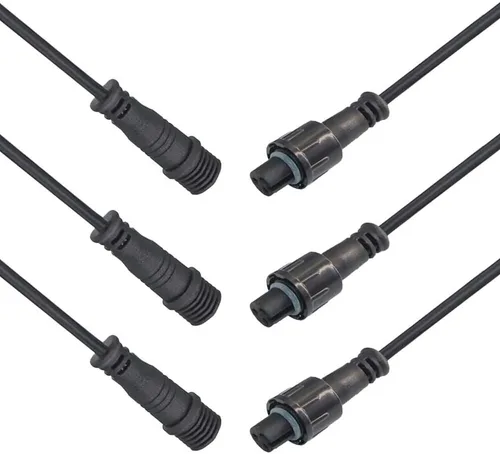 Miniatura 8 de Conector impermeable de 2 cables, conector LED macho hembra de 16 AWG de 2 pines con cable de extensión IP65, 7.9 in para automóvil, tira de luces