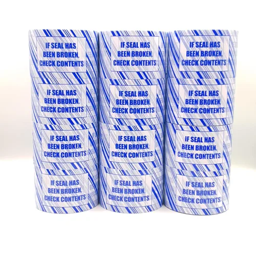 Miniatura 7 de VP Cinta de embalaje de seguridad impresa, 3 pulgadas x 110 yardas, espesor 2.0 mil,6 rollos., azul y blanco (3s)