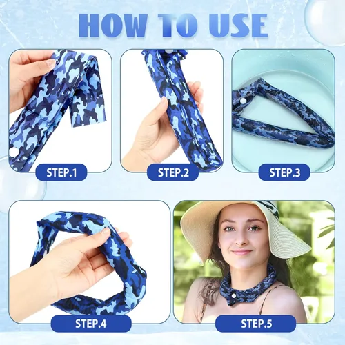 Miniatura 3 de Xuhal 6 unidades de enfriamiento para el cuello, bandana refrescante para el cuello, bufanda enfriadora de hielo para mujeres, verano, actividades