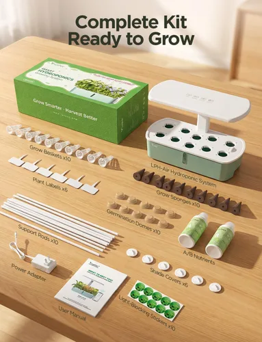 Miniatura 8 de Kits de Sistema de Cultivo Hidropónico LetPot LPH-Air, Jardín Interior Inteligente Controlado por APP y WiFi con Luz de Crecimiento Ajustable de 24W