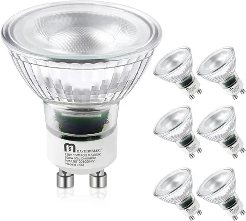 Miniatura 15 de MASTERY MART Bombillas LED GU10 de 4.5 W, certificación UL, certificado Energy Star, 5000 K blanco suave, regulable, 18 unidades (paquete de 1)