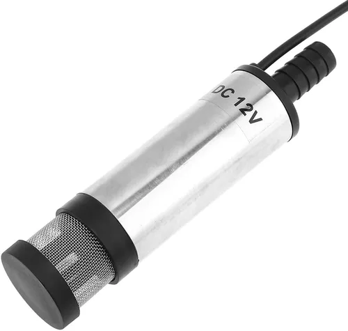 Miniatura 4 de Bomba sumergible eléctrica de diesel, 12V 3.8cm plateada portátil de aleación de aluminio bomba eléctrica sumergible para coche, bomba de barril