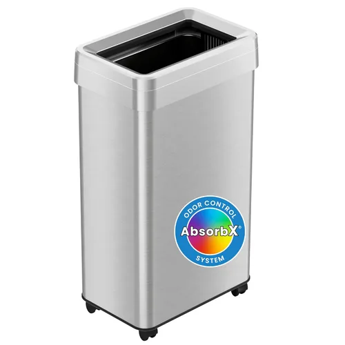Miniatura 7 de iTouchless SoftStep - Cubo de basura y contenedor de reciclaje de 16 galones con filtros de olores dobles y cubos extraíbles codificados por Plata
