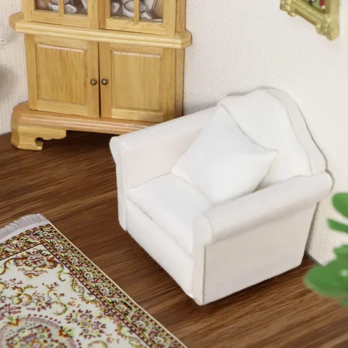 Miniatura 4 de Juego de dos sofás individuales y un sofá doble para casa de muñecas