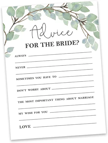Miniatura 2 de Juego de 50 tarjetas de actividades de juego Greenery Mad Libs Consejos para la novia