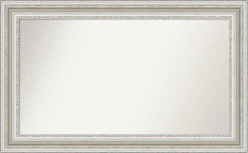 Miniatura 375 de Amanti Art Espejo de baño plateado para sobre el fregadero, 26 x 26 pulgadas, espejo cuadrado de plata antigua, marco de madera tradicional mediano
