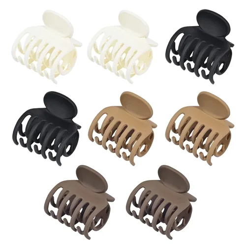 Miniatura 12 de DEEKA Clips de cabello pequeñas con garras para cabello fino, paquete de 4, fila doble de dientes, 4 cm de diámetro, tamaño mediano, mate