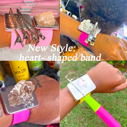Miniatura 2 de Banda trenzada y peine magnético trenzado pulsera con peine de separación, pinzas para el pelo, pulsera magnética para estilista, banda de trenzado