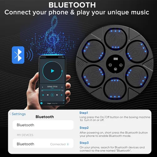 Miniatura 3 de Music Boxing Machine Kit Wall Mounted Smart Boxing Machine & Counter Complete Boxing Kit More Than a Standard Punching Machine for Adults & Home