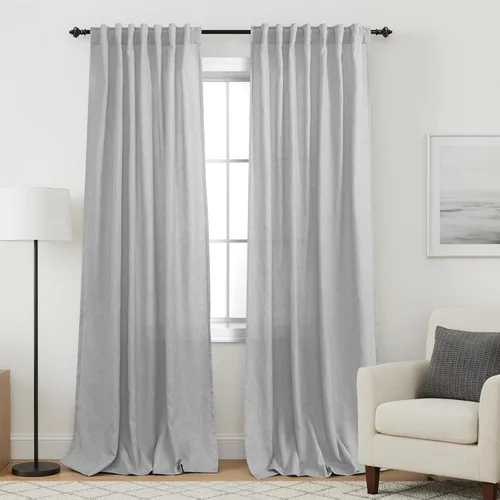 Miniatura 93 de KOUFALL Cortinas de lino azul marino de 84 pulgadas de largo, cortinas transparentes azul oscuro para sala de estar y dormitorio, medianoche