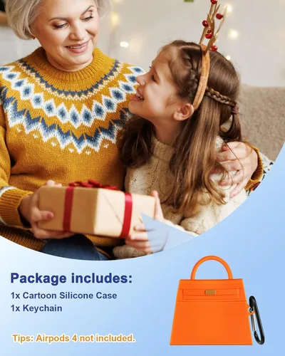 Miniatura 6 de Boaretiu - Funda para Airpods de 4ª generación, con llavero para AirPods de 4ª generación (2024), bolsa de vaca linda Kawaii divertida 3D