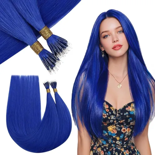 Miniatura 21 de RUNATURE Extensiones de cabello humano con punta en I Tip de 18 pulgadas, extensiones de cabello natural Remy para mujer, extensiones de cabello