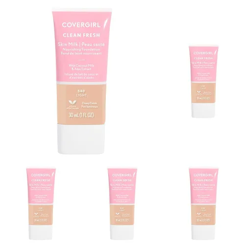 Miniatura 13 de COVERGIRL Clean Fresh Tinte para piel nutritivo, 550 Claro/Medio, base líquida, acabado húmedo, infundido con coco y aloe, fórmula vegana 550