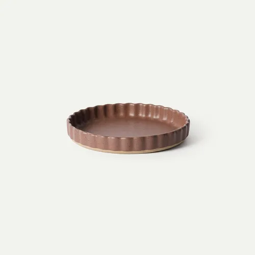 Miniatura 9 de Mora Molde de Cerámica para Tartas, Fuente Grande de Porcelana de 9.5 Pulgadas para Tartas, Quiche, Pay, Flan, etc. Borde Acanalado con Volantes
